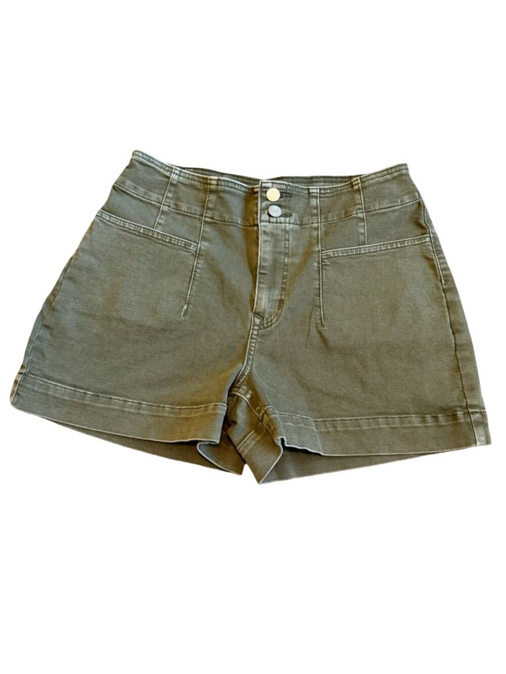 M Jeans by Maurices Olive Green Shorts Mini Chino Cotton Stretch Size 6 Women's